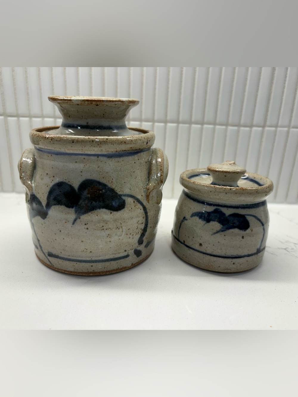 Butter Bell.  Studio pottery butter bell and cinnamon sugar shaker